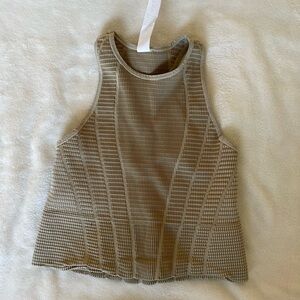 Avocado Beige Textured Crop Top